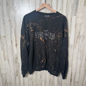 Vintage 90s Lee Nexxus Black Bleached DIY Crewneck USA Mens Size‎ XL